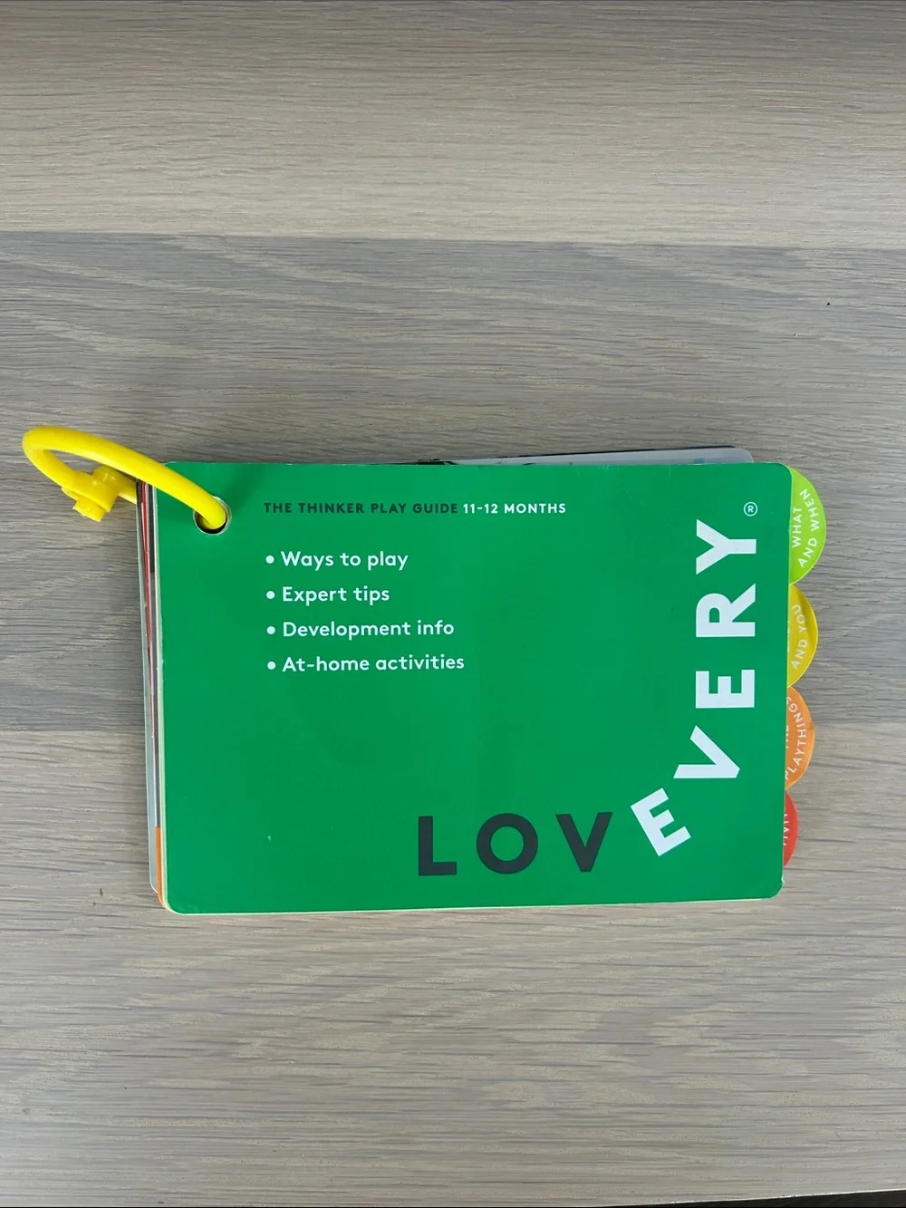 Lovevery Green Play Guide for 11-12 Months - Development & Activity Cards